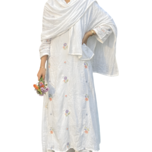 cotton floral embroidered suit set