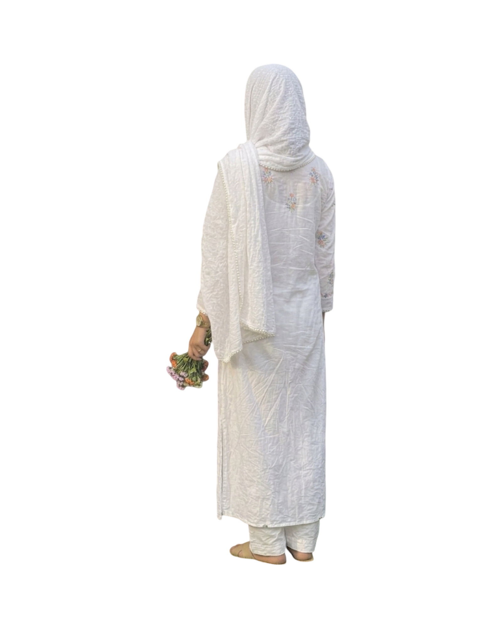 cotton floral embroidered suit set cotton floral embroidered suit set