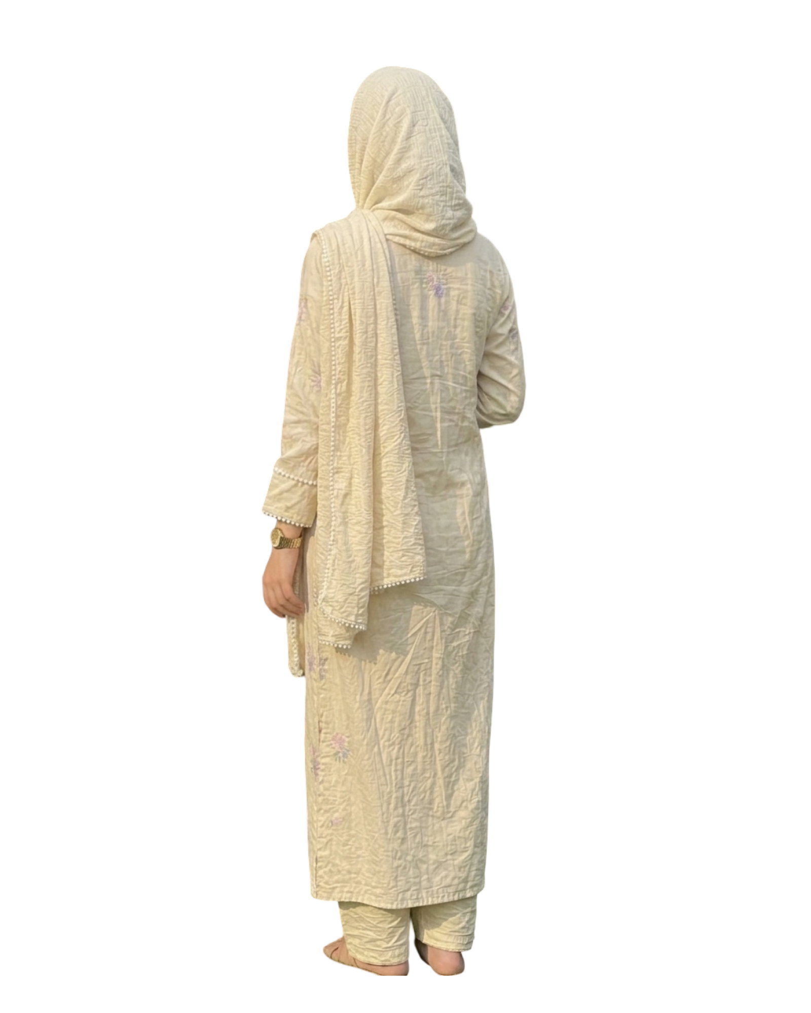 cotton floral embroidered suit set cotton floral embroidered suit set