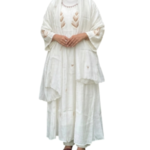white anarkali style suit