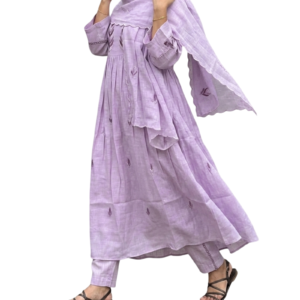 purple anarkali style suit