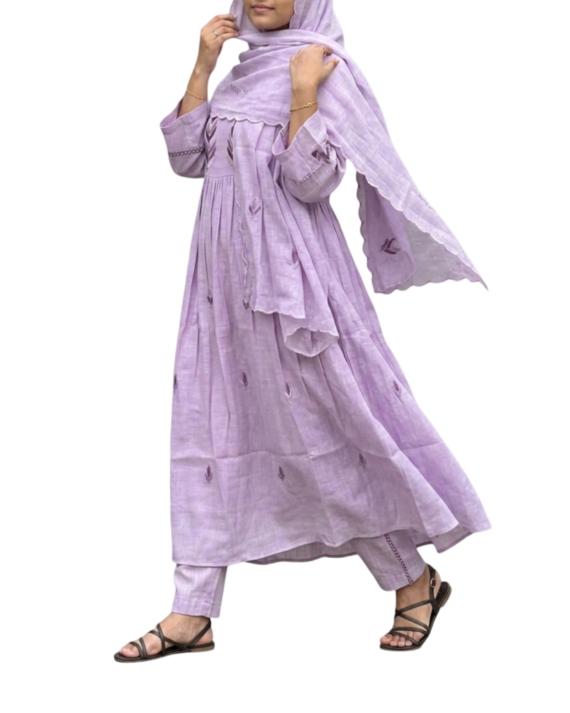 purple anarkali style suit