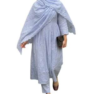 sky blue anarkali style suit