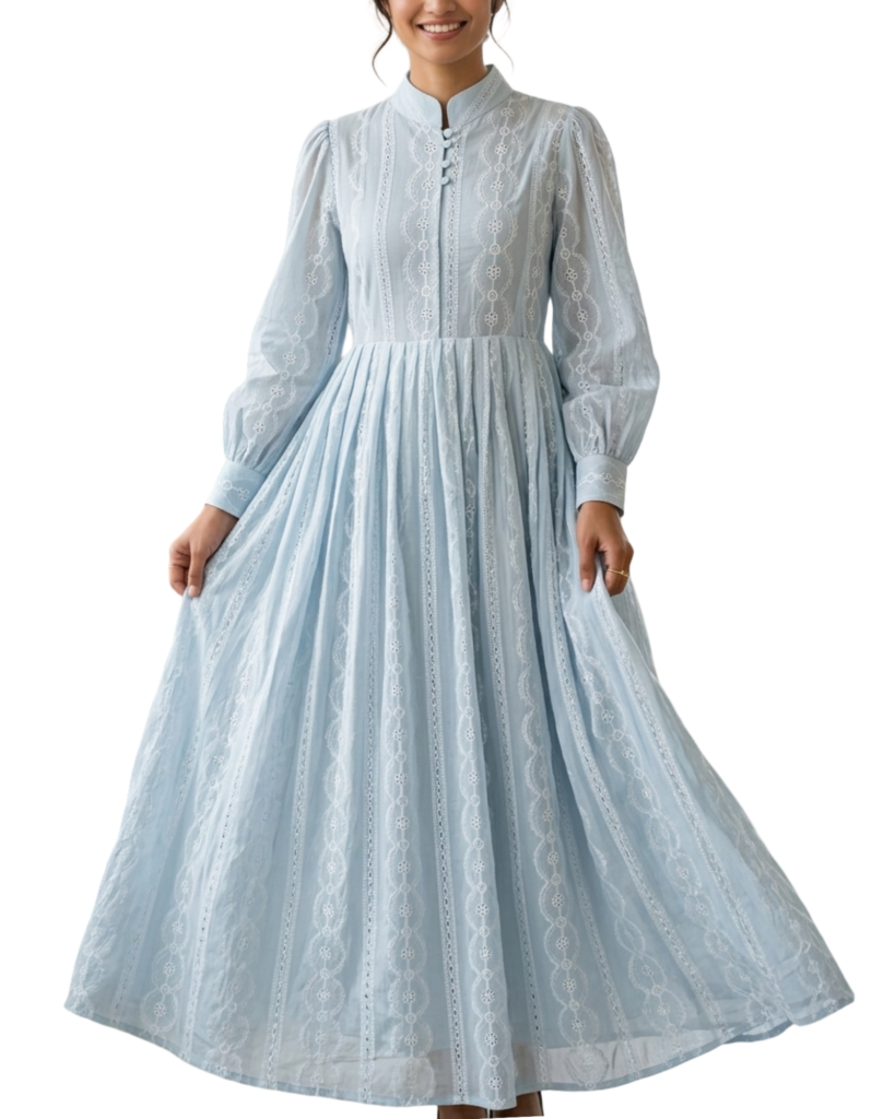 embroidered long frock