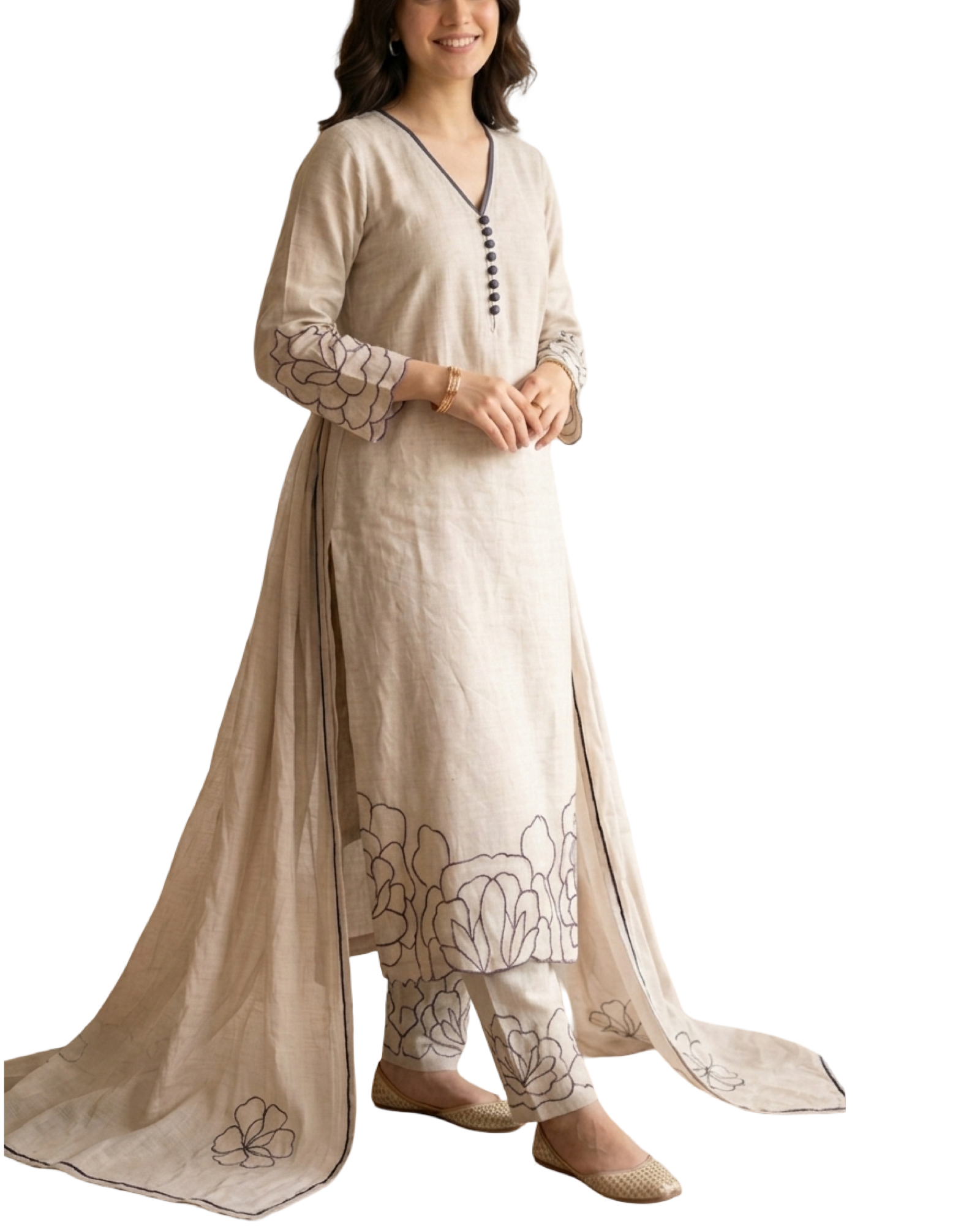 cutwork border straight kurti cutwork border straight kurti