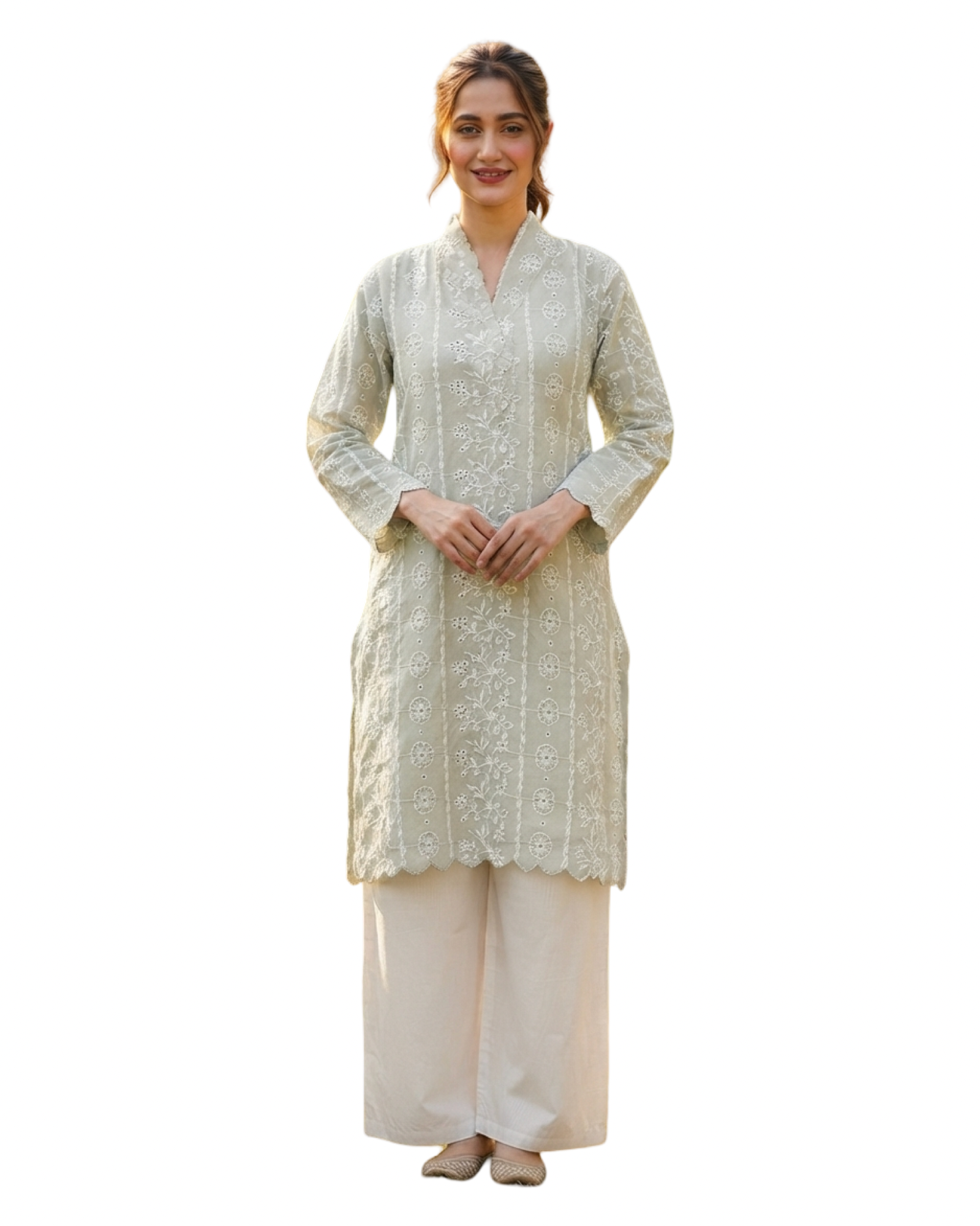 lucknowi chikankari kurti with plazo pants xl lucknowi chikankari kurti with plazo pants xl