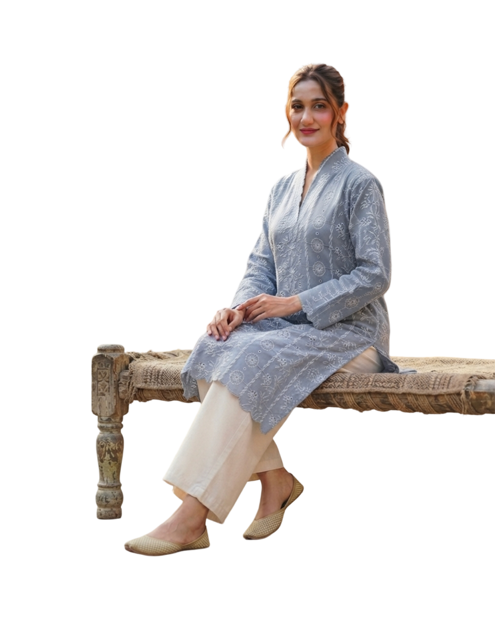 lucknowi chikankari kurti with plazo pants xl lucknowi chikankari kurti with plazo pants xl