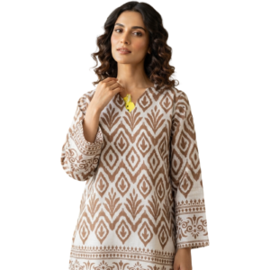 ikat printed cotton short kurti